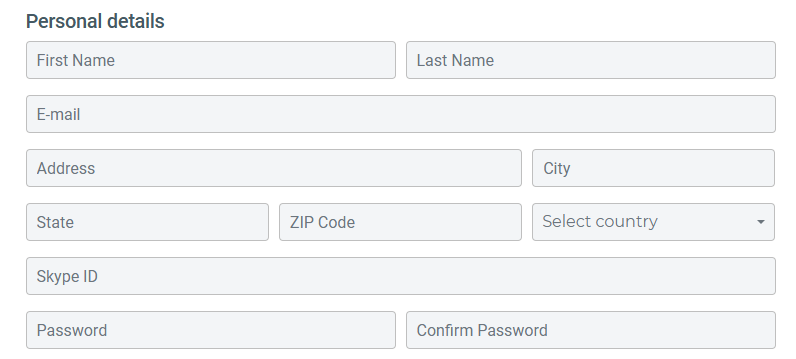 Fill Personal Info
